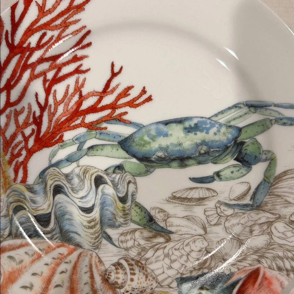 Williams Sonoma Coral Reef Themed Salad Plates New in the box Ocean beach